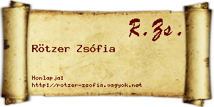 Rötzer Zsófia névjegykártya